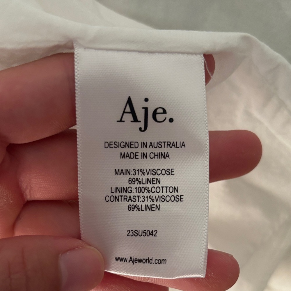 Aje Paradiso Cinched Floral Linen-Blend Midi Dress - Picture 10 of 10